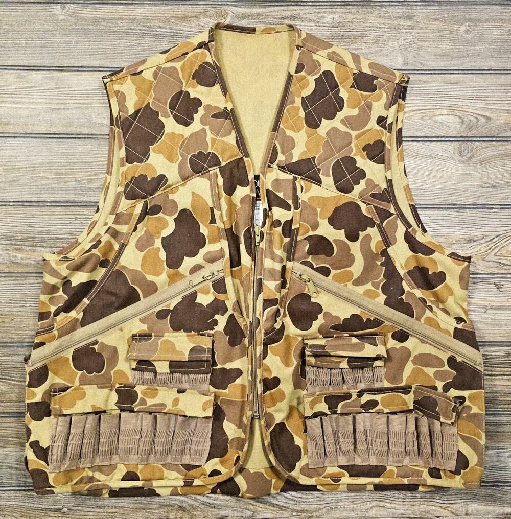 Vintage Mount N' Prairie Hunting Vest Men Large Brown Camouflage Chukkar Duck